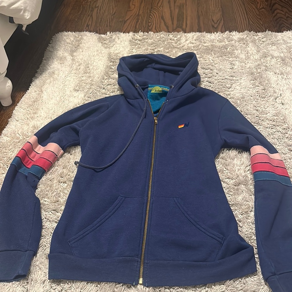 Aviator nation navy zip up
